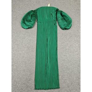 L'IDEE Dress Womens XS Emerald Green‎ Off Shoulder Pleated Maxi Gown BHLDN New